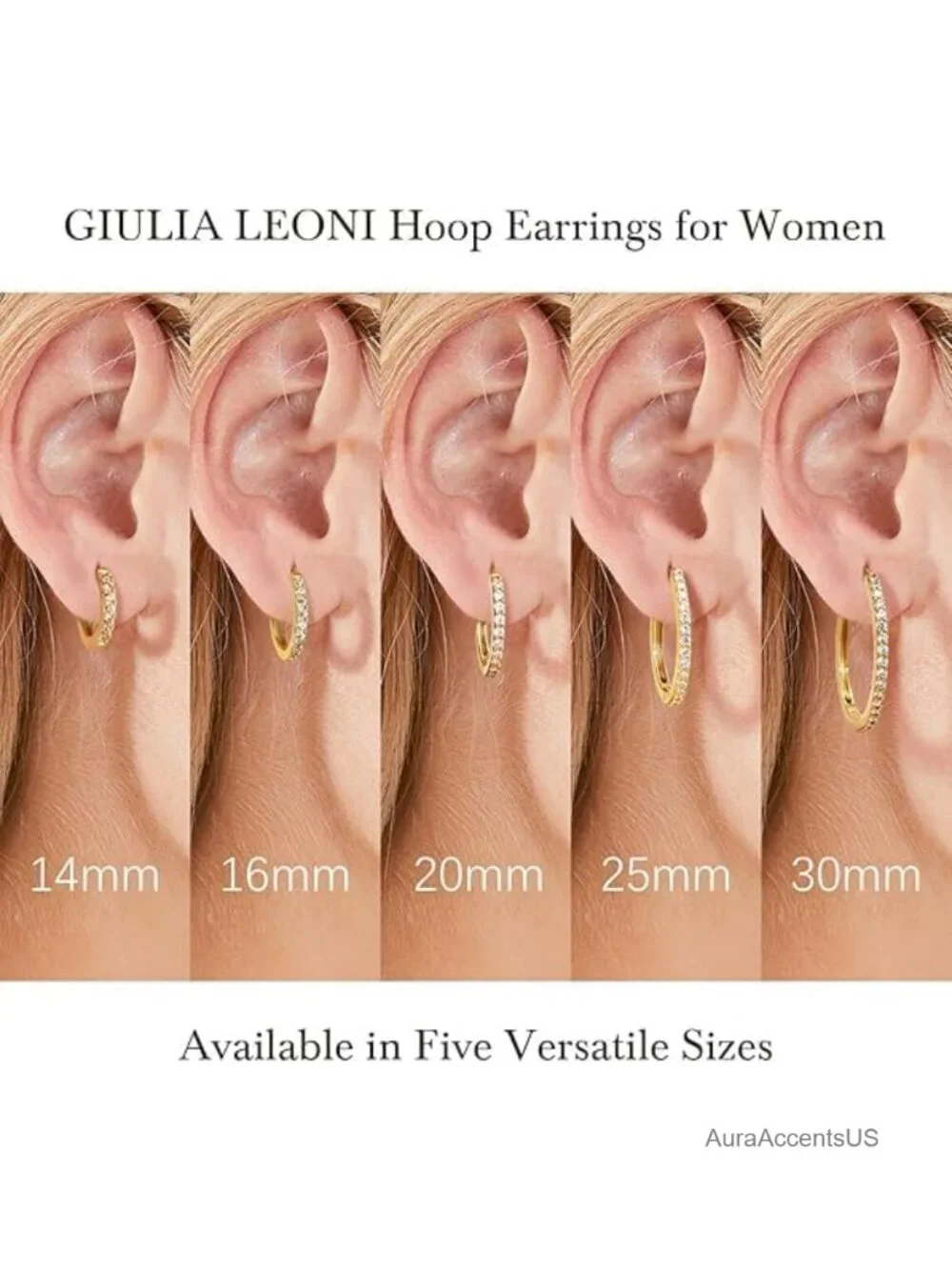 14K Gold Plated Hoop Earrings Women Dainty Sleek Chic